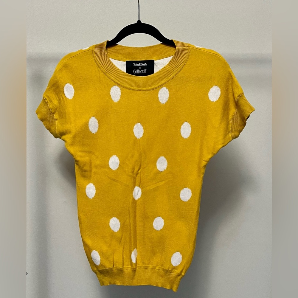 Yellow polka dot sweater